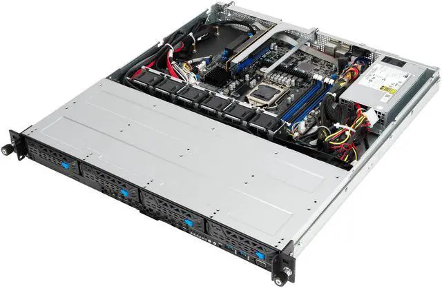 Alt view image 4 of 5 - Asus RS300-E11-WOCPU012Z Barebone System - 1U Rack-mountable - Socket LGA-1200 - 1x Processor Support (Xeon) - Intel C252 Chip - DDR4 SDRAM Maximum RAM Support - 4 Total Memory Slots