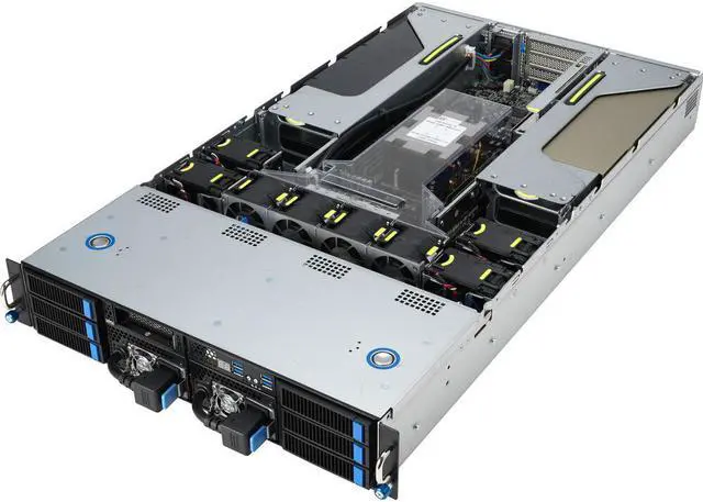 Alt view image 3 of 5 - ASUS ESC4000A-E12-26WGP AMD EPYC™ 9004 single-processor 2U GPU server that supports four dual-slot GPUs, liquid cooling solution, up to 12 DIMM, 8 PCIe 5.0 slots, six NVMe, OCP 3.0 and ASMB11-iKVM