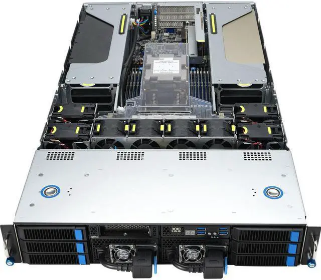 Alt view image 4 of 5 - ASUS ESC4000A-E12-26WGP AMD EPYC™ 9004 single-processor 2U GPU server that supports four dual-slot GPUs, liquid cooling solution, up to 12 DIMM, 8 PCIe 5.0 slots, six NVMe, OCP 3.0 and ASMB11-iKVM
