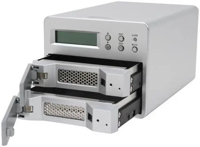 Alt view image 3 of 5 - SANS DIGITAL MS2UT RAID 0, 1 2 3.5" Drive Bays USB 2.0 & eSATA External RAID Subsystem