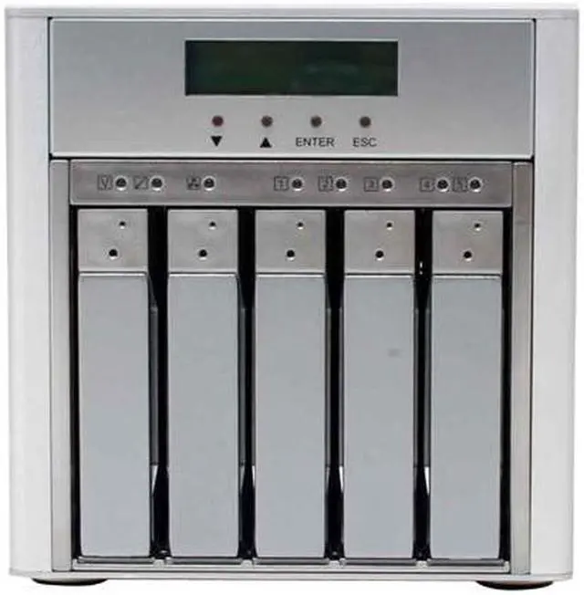 Alt view image 2 of 7 - SANS DIGITAL MR5CT1 0, 1, 0+1, 3, 5, 6, JBOD 5 3.5" Drive Bays USB 2.0 , Firewire 800 and eSATA 5 Bay SATA to USB2.0 / 1394b / eSATA RAID 6 Enclosure