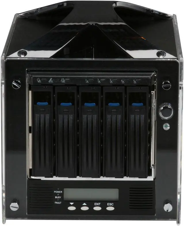 Alt view image 2 of 8 - SANS DIGITAL MR5CT2 RAID 0, 1, 0+1, 3, 5,6, JBOD 5 3.5" Drive Bays USB 2.0 (480Mbps), Firewire 800 (800Mbps), SATA Mobile RAID Subsystem