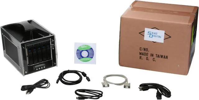 Alt view image 8 of 8 - SANS DIGITAL MR5CT2 RAID 0, 1, 0+1, 3, 5,6, JBOD 5 3.5" Drive Bays USB 2.0 (480Mbps), Firewire 800 (800Mbps), SATA Mobile RAID Subsystem