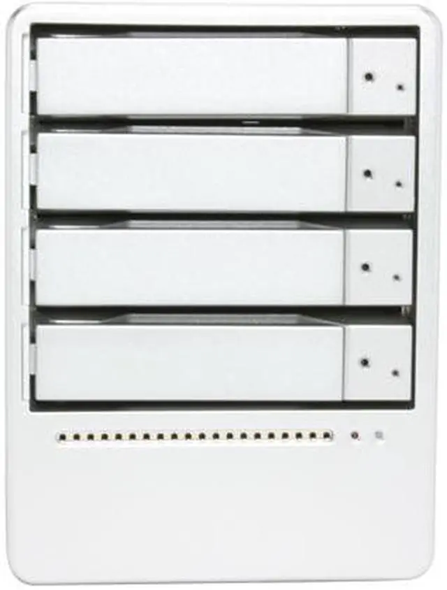 Alt view image 3 of 10 - SANS DIGITAL MS4UM JBOD (RAID 0, 1, 10, 5, and spanning supported by Windows Utilities) 4 3.5" Drive Bays eSATA (via Port Multiplier) and USB 4 Bay SATA to USB / eSATA (Port Multiplier) JBOD Enclosure
