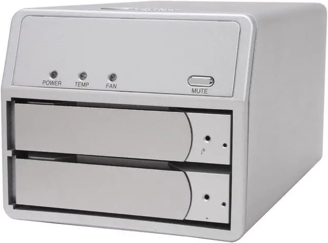 Main image of SANS DIGITAL MS2U+ JBOD (Individual Hard Drive Access) 2 3.5" Drive Bays USB 2.0 2 Bay SATA to USB 2.0 JBOD Hard Drive Storage Enclosure (Silver)