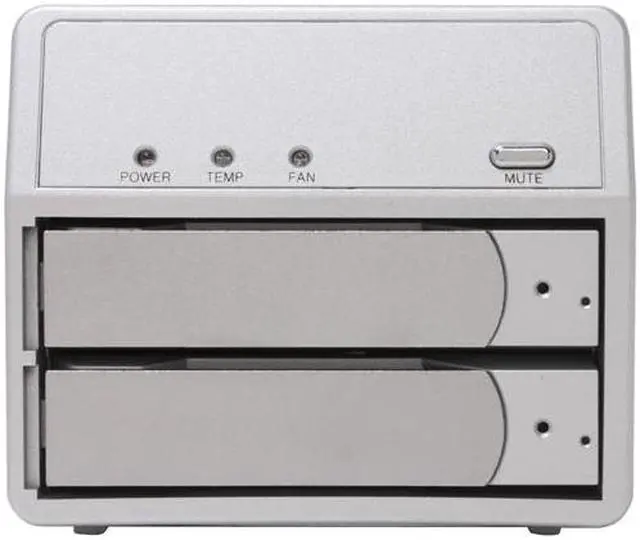 Alt view image 2 of 7 - SANS DIGITAL MobileSTOR MS2T+ JBOD (Individual Hard Drive Access) 2 x Hot-Swappable 3.5" Drive Bays 2 x eSATA 2 Bay SATA to eSATA JBOD Hard Drive Storage Enclosure (Silver)