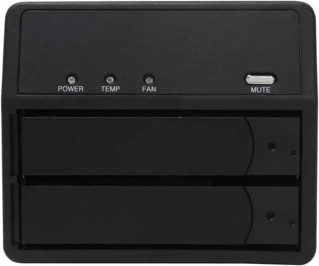 Alt view image 2 of 7 - SANS DIGITAL MobileSTOR MS2T+B JBOD (Individual Hard Drive Access) 2 x Hot-Swappable 3.5" Drive Bays 2 x eSATA 2 Bay SATA to eSATA JBOD Hard Drive Storage Enclosure (Black)