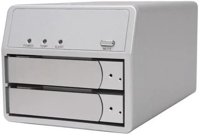 Main image of SANS DIGITAL MobileSTOR MS2UTN+ Big (Spanning), Safe (RAID1), Fast (RAID 0), JBOD, SAFE33, & SAFE50, GUI mode allow customized RAID volume setting. 2 x Hot-Swappable 3.5" Drive Bays USB 2.0 (480Mbps) & eSATA (3.0 Gbps) 2 Bay SATA to eSATA/U