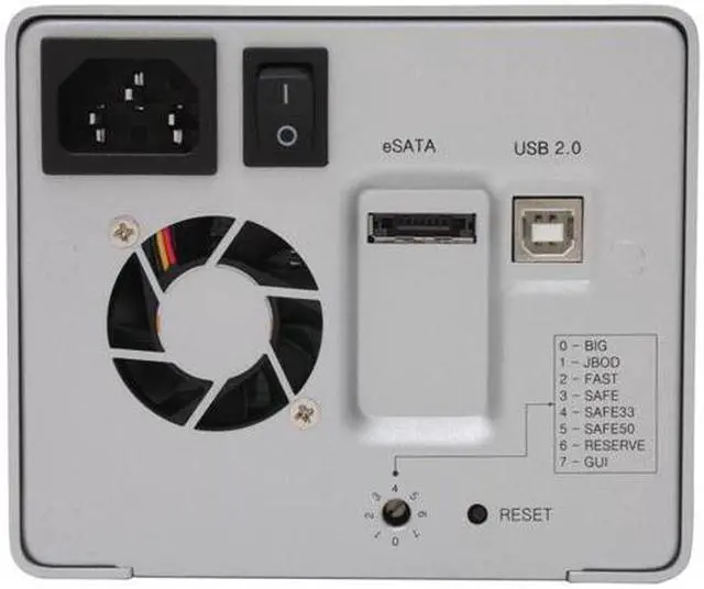 Alt view image 4 of 6 - SANS DIGITAL MobileSTOR MS2UTN+ Big (Spanning), Safe (RAID1), Fast (RAID 0), JBOD, SAFE33, & SAFE50, GUI mode allow customized RAID volume setting. 2 x Hot-Swappable 3.5" Drive Bays USB 2.0 (480Mbps) & eSATA (3.0 Gbps) 2 Bay SATA to eSATA/U
