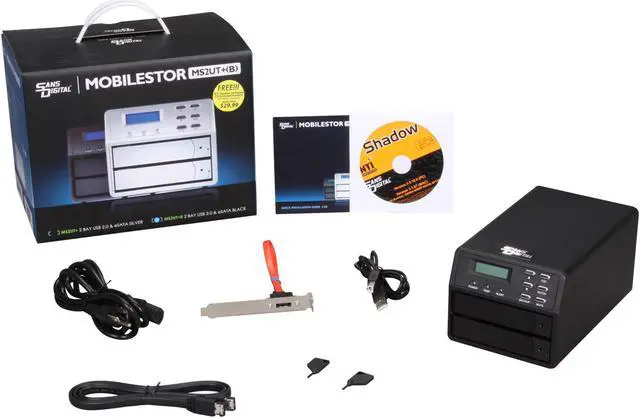 Alt view image 5 of 5 - SANS DIGITAL MobileSTOR MS2UT+B Big (Spanning), Safe (RAID1), Fast (RAID 0), JBOD, SAFE33, & SAFE50 2 3.5" Drive Bays USB 2.0 (480Mbps) & eSATA (3.0Gbps) 2 Bay SATA to eSATA/USB 2.0 Enclosure (Black)