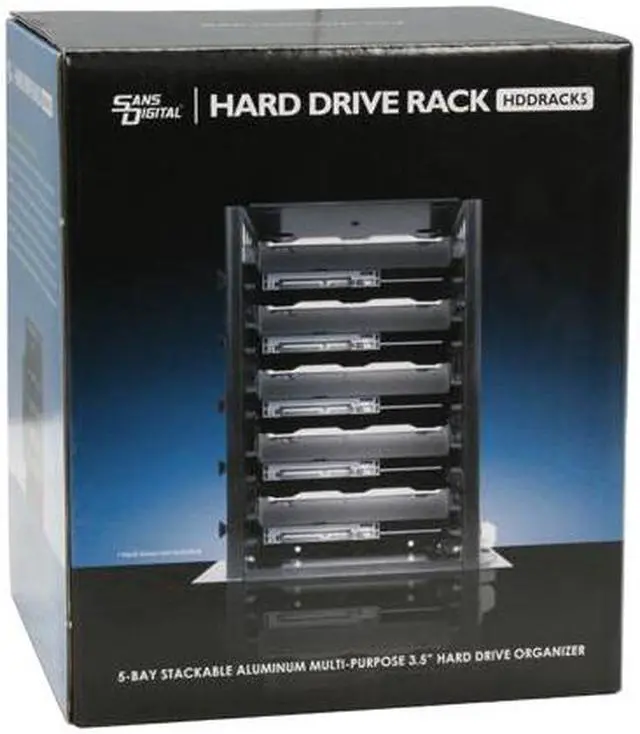 Alt view image 10 of 10 - SANS DIGITAL HDDRACK5 5-Bay IDE / SATA Hard Drive Organizing Rack