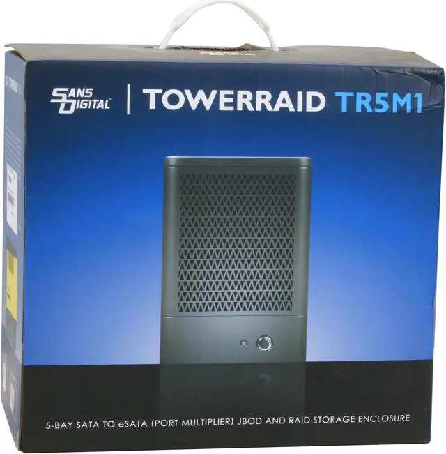 Alt view image 13 of 13 - SANS DIGITAL TR5M1 RAID 0, 1, 1+0, 5, 5+spare, spanning and JBOD (using bundled utilities) 5 3.5" Drive Bays eSATA 3Gbps (via Port Multiplier) 5 Bay SATA to eSATA (Port Multiplier) JBOD Enclosure