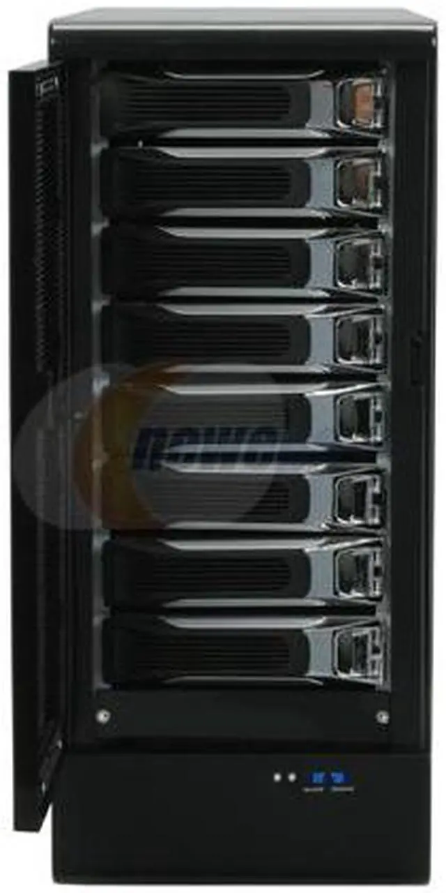 Alt view image 4 of 14 - SANS DIGITAL TR8U-B JBOD or 3 different spanning modes: 1 spanning set = 8 hard drives per set 2 spanning sets = 4 hard drives per set 4 spanning sets = 2 hard drives per set 8 3.5" Drive Bays USB 2.0 8 Bay SATA to USB 2.0 JBOD / Spannin