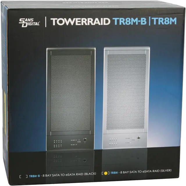 Alt view image 15 of 15 - SANS DIGITAL TR8M RAID 0, 1, 10, 5, 5+spare, spanning and JBOD (RAID volume limited to 5 hard drive per set, setup using bundled utilities) 8 3.5" Drive Bays eSATA 3Gbps (via Port Multiplier) 8 Bay SATA to eSATA (Port Multiplier) JBOD / RAI