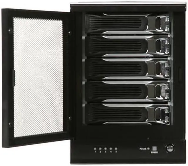 Alt view image 2 of 8 - SANS DIGITAL TowerRAID TR5UT-B 0, 1, 10, 3, 5, Clone (N-way Mirror) with Hot Spare, and JBOD 5 3.5" Drive Bays USB 2.0  and eSATA 5 Bay SATA to USB2.0 / eSATA Hardware RAID 5 Enclosure (Black)