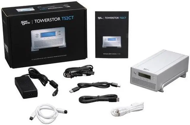 Alt view image 4 of 4 - SANS DIGITAL TowerSTOR TS2CT RAID 0, 1 2 3.5" Drive Bays USB 2.0, eSATA, Firewire 800 (1394b), Firewire 400 (1394a) 2 Bay SATA to USB 2.0 / eSATA / 1394a / 1394b RAID Enclosure