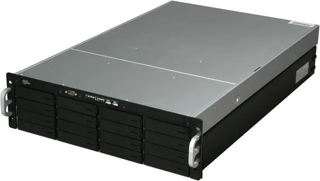 Main image of SANS DIGITAL EliteNAS EN316L+BXE Hardware RAID 0, 1, 1+0, 5 and 6 RAID with Hot Spare 16 3.5" Drive Bays USB x 2 3U 16 Bay Intel Xeon Nehalem Hardware RAID 6 NAS + iSCSI Rackmount Server