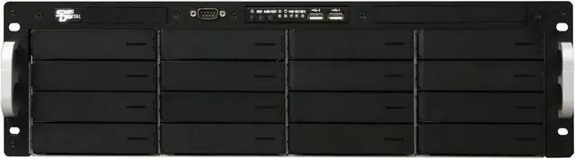 Alt view image 2 of 7 - SANS DIGITAL EliteNAS EN316L+BXE Hardware RAID 0, 1, 1+0, 5 and 6 RAID with Hot Spare 16 3.5" Drive Bays USB x 2 3U 16 Bay Intel Xeon Nehalem Hardware RAID 6 NAS + iSCSI Rackmount Server