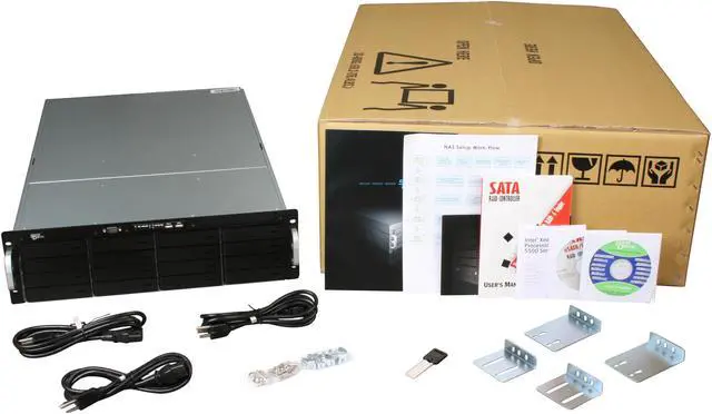 Alt view image 7 of 7 - SANS DIGITAL EliteNAS EN316L+BXE Hardware RAID 0, 1, 1+0, 5 and 6 RAID with Hot Spare 16 3.5" Drive Bays USB x 2 3U 16 Bay Intel Xeon Nehalem Hardware RAID 6 NAS + iSCSI Rackmount Server