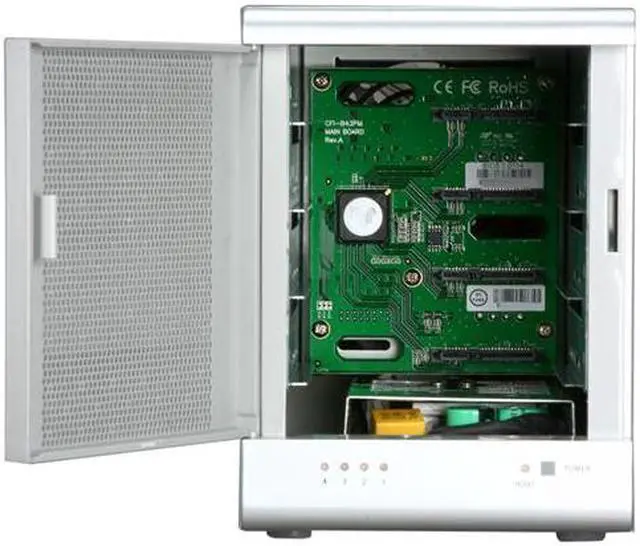 Alt view image 2 of 5 - SANS DIGITAL TowerRAID TR4MP RAID 0, 1, 10, 5, 5+spare, Spanning and JBOD  (via Bundled RR622 RAID Controller Card) 4 3.5" Drive Bays eSATA (via Port Multiplier) 2 ports 6G PCIe 2.0 x1 for RAID Controller Included 4 Bay eSATA Port Multiplie