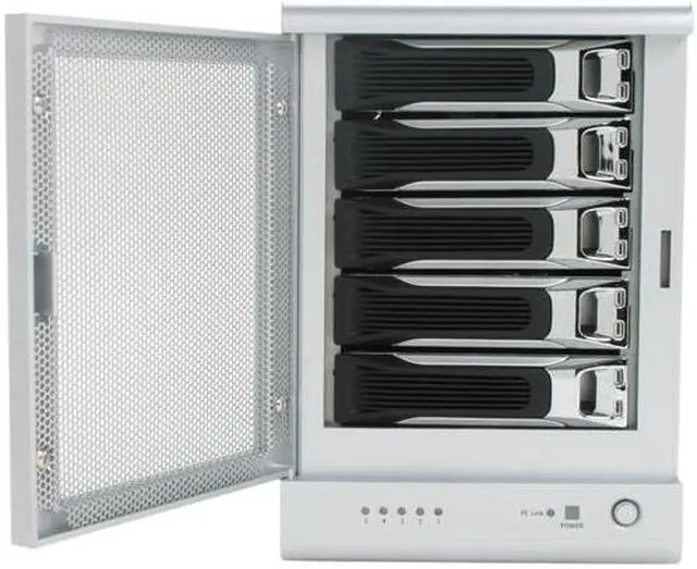 Alt view image 3 of 6 - SANS DIGITAL TowerRAID TR5MP RAID 0, 1, 10, 5, 5+spare, Spanning and JBOD (via Bundled RR622 RAID Controller Card) 5 3.5" Drive Bays eSATA (via Port Multiplier) PCIe2.0 x1 for RR622 RAID Controller 5 Bay eSATA RAID 0/1/10/5/JBOD Performance