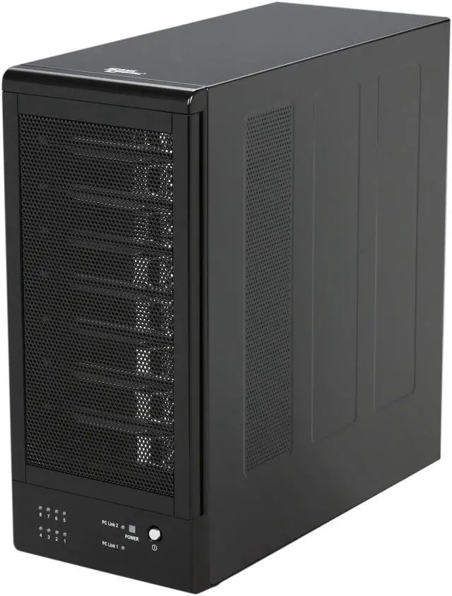 Alt view image 3 of 8 - SANS DIGITAL TowerRAID TR8M-BP RAID 0, 1, 10, 5, 5+spare, Spanning and JBOD(via Bundled RR622 RAID Controller Card) 8 x Hot-Swappable 3.5" Drive Bays eSATA (via Port Multiplier) PCIe 2.0 x1 for RR622 RAID Controller 8 Bay eSATA RAID 0/1/10/