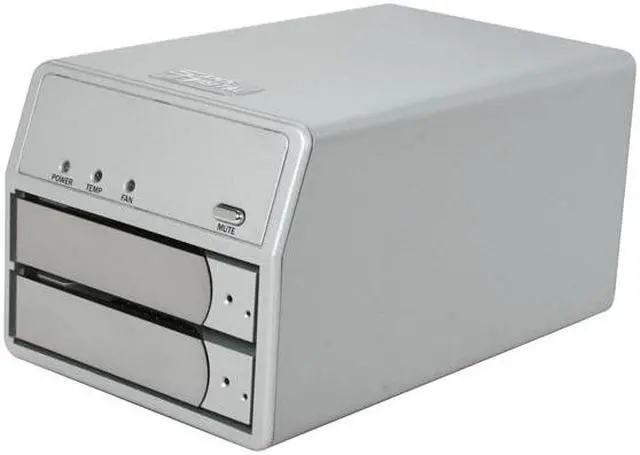 Main image of SANS DIGITAL MobileSTOR MS2T+P RAID 0, 1, JBOD (Individual Hard Drive Access) Via bundled RR622 PCIe 2.0 x1 controller card 2 x Hot-Swappable 3.5" Drive Bays eSATA x 2 PCIe 2.0 x1 (backward compatible with PCIe 1.0, x4, x8 and x16 slots) 2