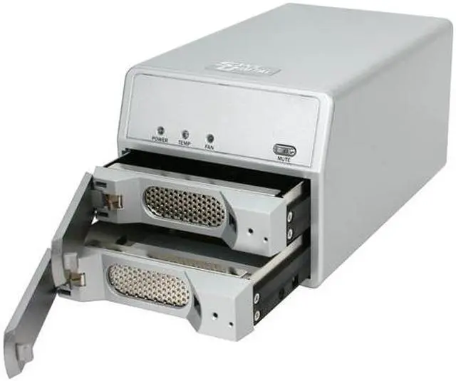 Alt view image 4 of 5 - SANS DIGITAL MobileSTOR MS2T+P RAID 0, 1, JBOD (Individual Hard Drive Access) Via bundled RR622 PCIe 2.0 x1 controller card 2 x Hot-Swappable 3.5" Drive Bays eSATA x 2 PCIe 2.0 x1 (backward compatible with PCIe 1.0, x4, x8 and x16 slots) 2
