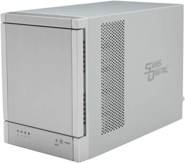 Main image of Sans Digital 4-Bay eSATA RAID 0/1/10/5/JBOD Tower Storage Enclosure w/ 6G PCIe Card TR4M+ (Silver)