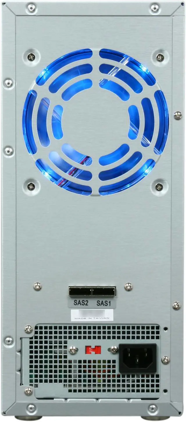 Alt view image 7 of 8 - Sans Digital 8-Bay SAS/SATA JBOD Compact Tower Enclosure w/ Mini-SAS (SFF-8088) x 2 TR8X+ (Silver)