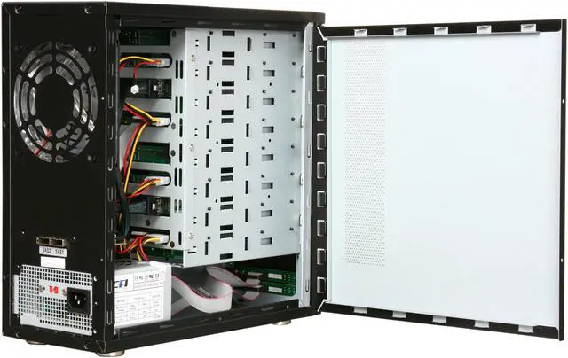 Alt view image 4 of 8 - Sans Digital 8-Bay SAS/SATA JBOD Compact Tower Enclosure w/ Mini-SAS (SFF-8088) x 2 TR8X+B (Black)
