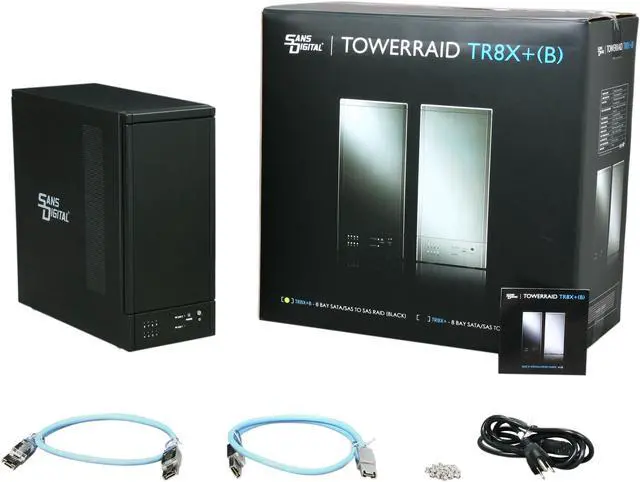 Alt view image 8 of 8 - Sans Digital 8-Bay SAS/SATA JBOD Compact Tower Enclosure w/ Mini-SAS (SFF-8088) x 2 TR8X+B (Black)