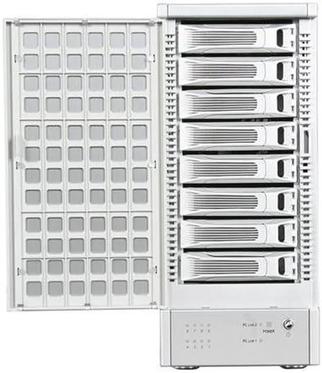 Alt view image 2 of 8 - Sans Digital 8-Bay SAS/SATA RAID 5 Tower Storage Enclosure w/ 6G PCIe 2.0 x8 TTR8X+P (Silver)
