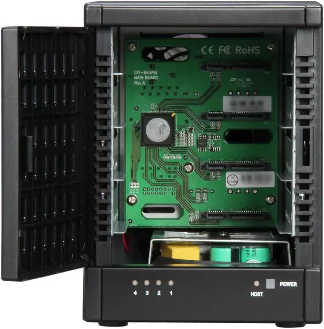 Alt view image 2 of 5 - Sans Digital 4 Bay eSATA Port Multiplier JBOD Tower Storage Enclosure (no eSATA Card bundle) TR4M+BNC