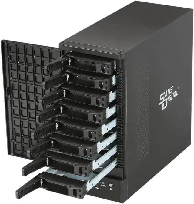 Alt view image 8 of 9 - Sans Digital 8-Bay SATA to USB 3.0 JBOD Tower Storage Enclosure TR8U+B (Black)
