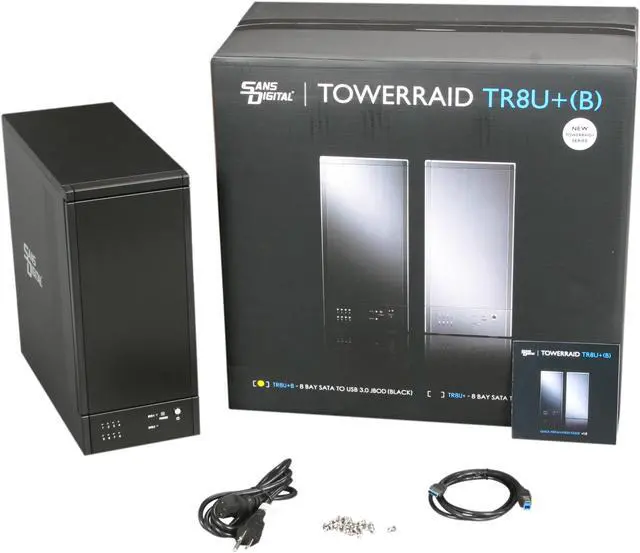 Alt view image 9 of 9 - Sans Digital 8-Bay SATA to USB 3.0 JBOD Tower Storage Enclosure TR8U+B (Black)