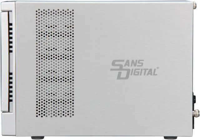 Alt view image 3 of 5 - Sans Digital 4-Bay SAS/SATA JBOD Compact Tower Enclosure w/ Mini-SAS (SFF-8088) x 1 TR4X+ (Silver)
