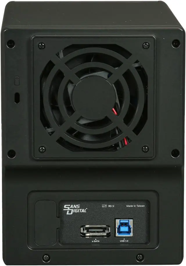 Alt view image 4 of 5 - SANS DIGITAL MobileSTOR MS4UT+B 0, 1, 10, 3, 5, and Spanning 4 x Hot-Swappable 3.5" Drive Bays USB 3.0, eSATA 4-Bay USB 3.0 / eSATA Hardware RAID 5 Tower (Black)