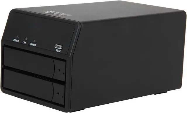 Main image of SANS DIGITAL MobileRAID MR2UT+B 0/1/JBOD and Spanning 2 x Hot-swappable 3.5" Drive Bays USB 3.0, eSATA 2-Bay SATA Compact Tower Enclosure (Black)