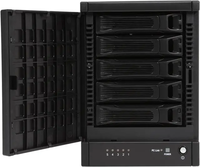 Alt view image 2 of 9 - SANS DIGITAL TowerRAID TR5M6G 5-Bay eSATA 6G Port Multiplier RAID Tower w/ 6G PCIe x4 Card
