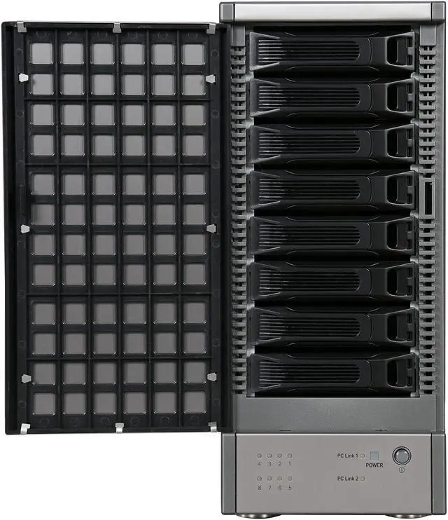 Alt view image 3 of 5 - SANS DIGITAL TR8X6G JBOD (RAID Supported via Controller Card) 8 x Hot-Swappable 3.5" 3.5" Drive Bays 2 x Mini-SAS (SFF-8088) 8 Bay 6G SAS / SATA Modularize JBOD Storage Enclosure
