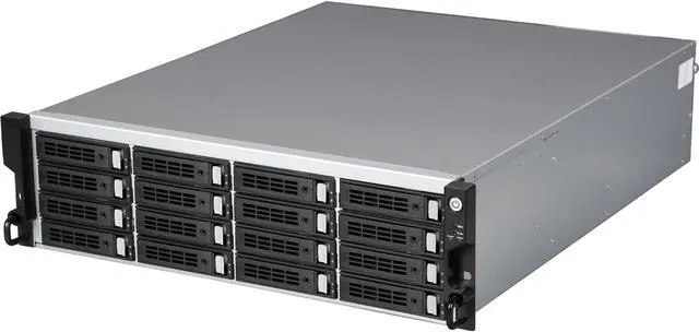 Main image of SANS DIGITAL AccuRAID AR316I6V 0, 1, 0+1, 3, 5, 6, 30, 50, 60, JBOD 16 Hot-Swappable 3.5" 3.5" Drive Bays Gigabit Ethernet 1Gb x 6 3U 16 Bay 6xGbE iSCSI to SAS/SATA RAID Rackmount System