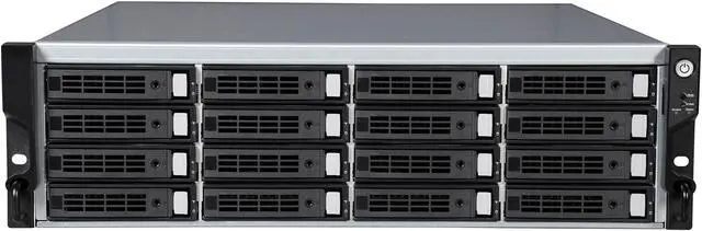 Alt view image 3 of 7 - SANS DIGITAL AccuRAID AR316I6V 0, 1, 0+1, 3, 5, 6, 30, 50, 60, JBOD 16 Hot-Swappable 3.5" 3.5" Drive Bays Gigabit Ethernet 1Gb x 6 3U 16 Bay 6xGbE iSCSI to SAS/SATA RAID Rackmount System