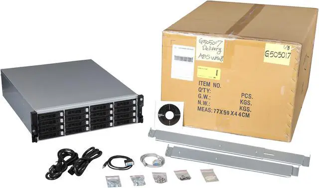 Alt view image 6 of 7 - SANS DIGITAL AccuRAID AR316I6V 0, 1, 0+1, 3, 5, 6, 30, 50, 60, JBOD 16 Hot-Swappable 3.5" 3.5" Drive Bays Gigabit Ethernet 1Gb x 6 3U 16 Bay 6xGbE iSCSI to SAS/SATA RAID Rackmount System