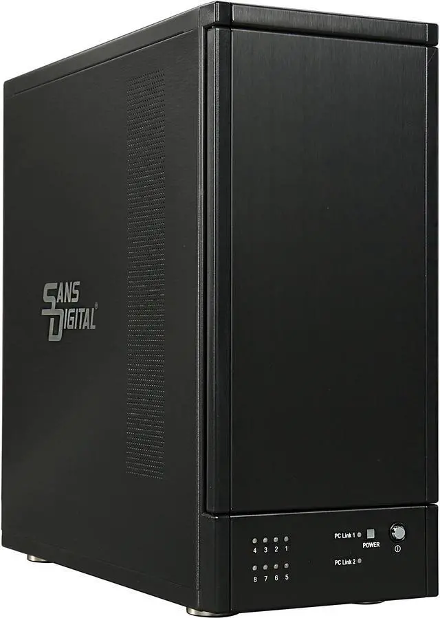 Main image of SANS DIGITAL TowerRAID TR8M6GNC JBOD, RAID available via eSATA RAID card (not inlcuded) 8 x Hot-Swappable 3.5" Drive Bays eSATA 6Gbps (via Port Multiplier) 8 Bay eSATA 6G Port Multiplier JBOD Tower
