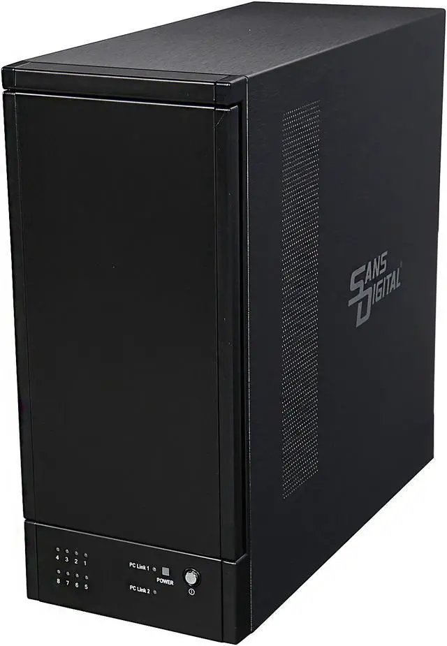 Alt view image 3 of 7 - SANS DIGITAL TowerRAID TR8M6GNC JBOD, RAID available via eSATA RAID card (not inlcuded) 8 x Hot-Swappable 3.5" Drive Bays eSATA 6Gbps (via Port Multiplier) 8 Bay eSATA 6G Port Multiplier JBOD Tower