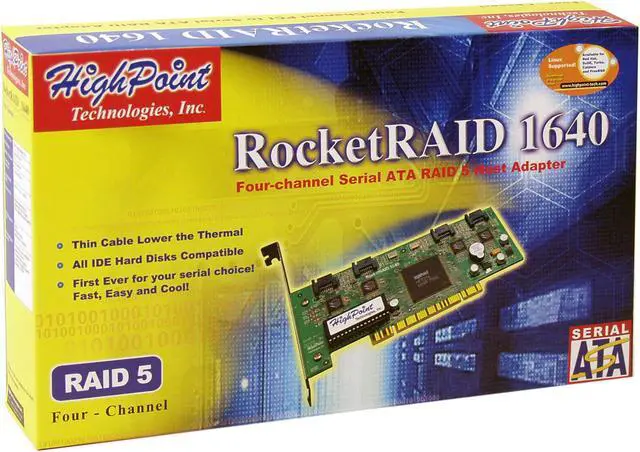 Alt view image 4 of 4 - HighPoint RocketRAID 1640 PCI SATA Controller Card