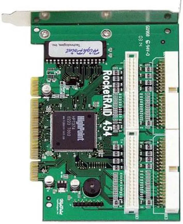 Alt view image 2 of 5 - HighPoint RocketRAID 454 PCI IDE Controller Card