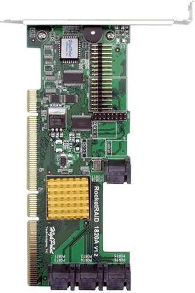 Alt view image 2 of 6 - HighPoint RocketRAID 1820A 64bit, 66/100/133Mhz PCI-X SATA Controller Card
