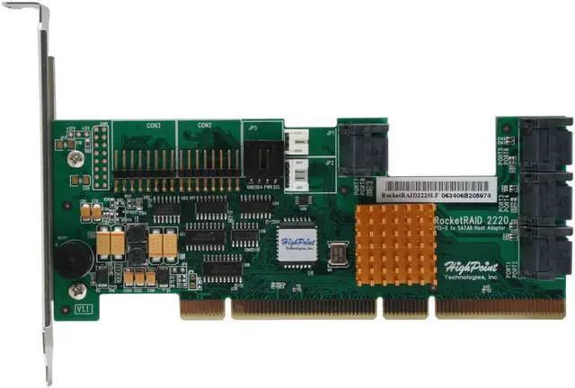 Alt view image 3 of 7 - HighPoint RocketRAID 2220 PCI-X SATA II (3.0Gb/s) Controller Card